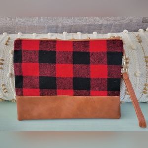 Oversized Buffalo Plaid Clutch